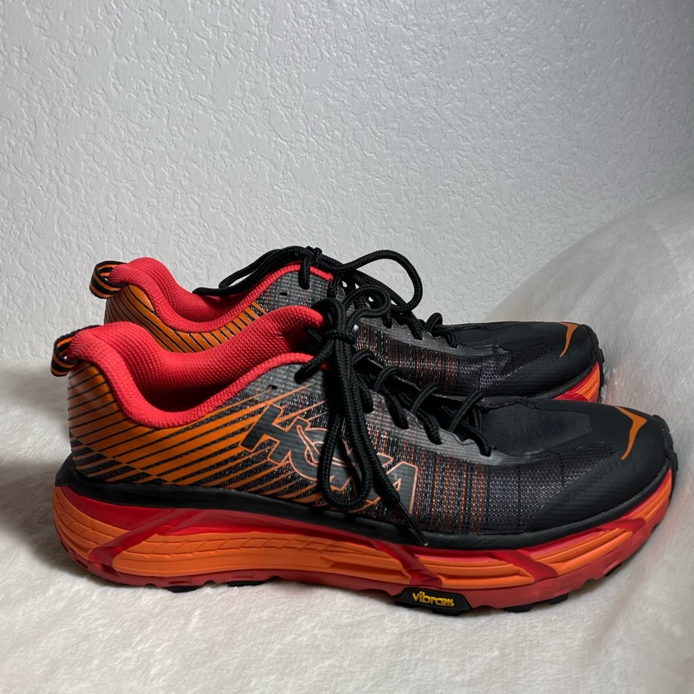 Hoka One One Evo Mafate 2 Black Poppy Running Shoes - Picture 2 of 6